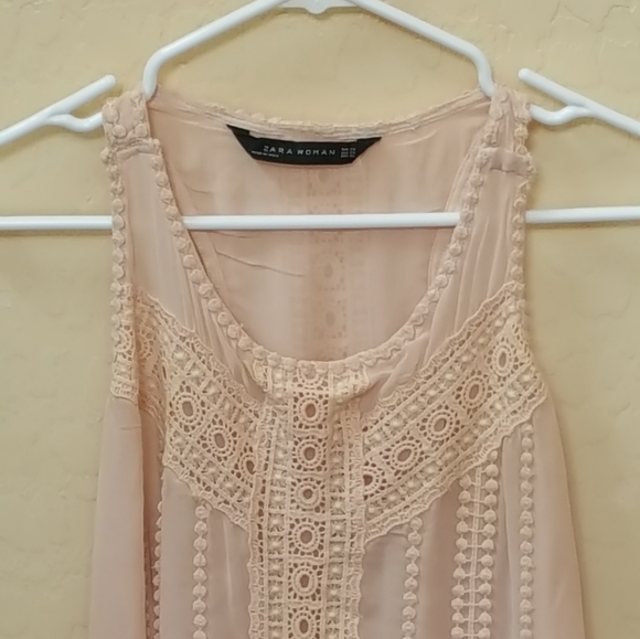 ZARA Woman Peach Tunic Dress Blouse - Picture 4 of 7